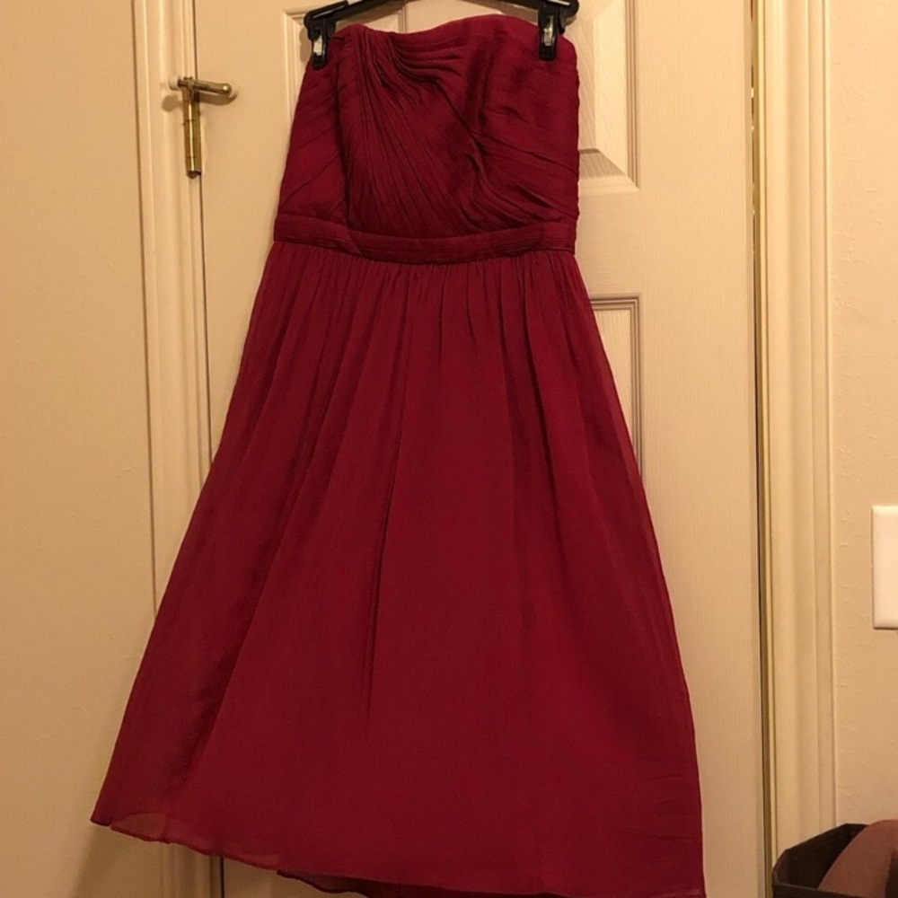 J. Crew Strapless cherry red dress!